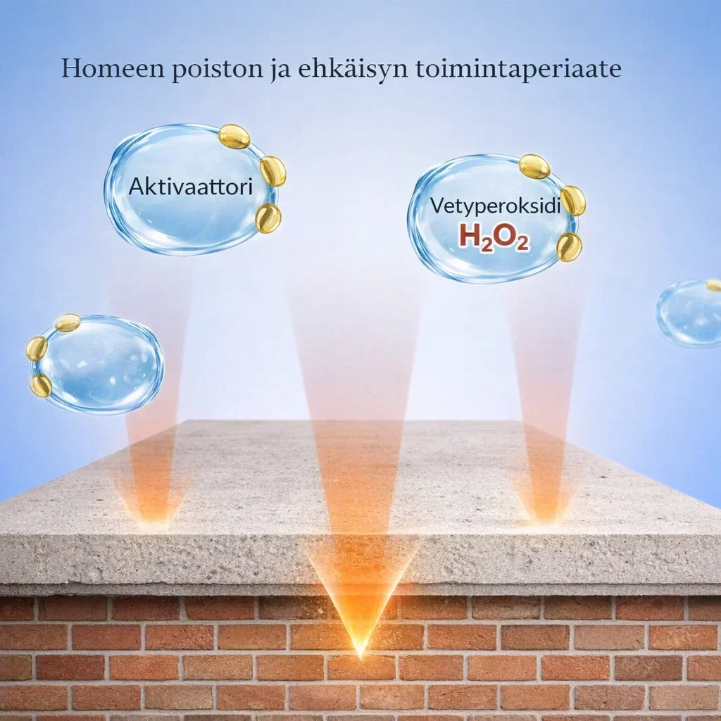 – poistaa homeen ilman hankausta