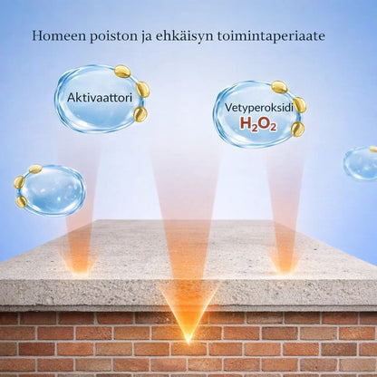 – poistaa homeen ilman hankausta