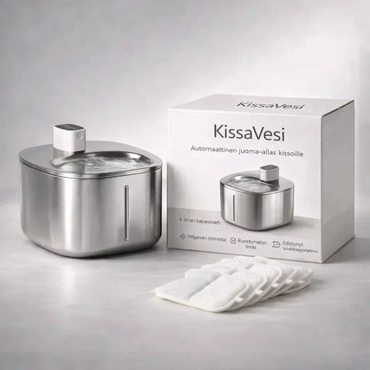 KissaVesi – Hiljainen 4L juoma-automaatti kissoille